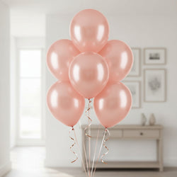 Rose Gold Pearlized Latex Balloons 11in, 50pcs Balloons & Streamers - Party Centre