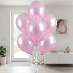 Pretty Pink Pearlized Latex Balloons 11in, 50pcs Balloons & Streamers - Party Centre