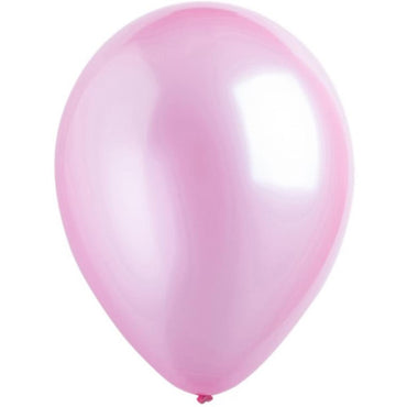 Pretty Pink Pearlized Latex Balloons 11in, 50pcs Balloons & Streamers - Party Centre