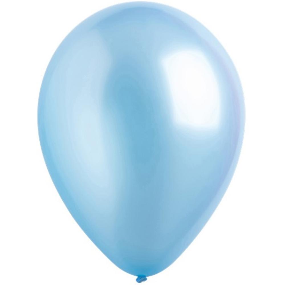 Pastel Blue Pearlized Latex Balloons 11in, 50pcs Balloons & Streamers - Party Centre