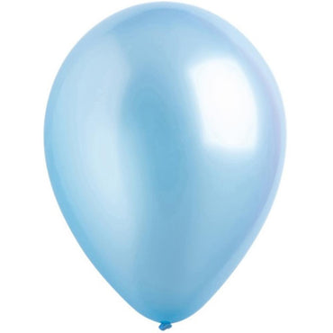 Pastel Blue Pearlized Latex Balloons 11in, 50pcs Balloons & Streamers - Party Centre