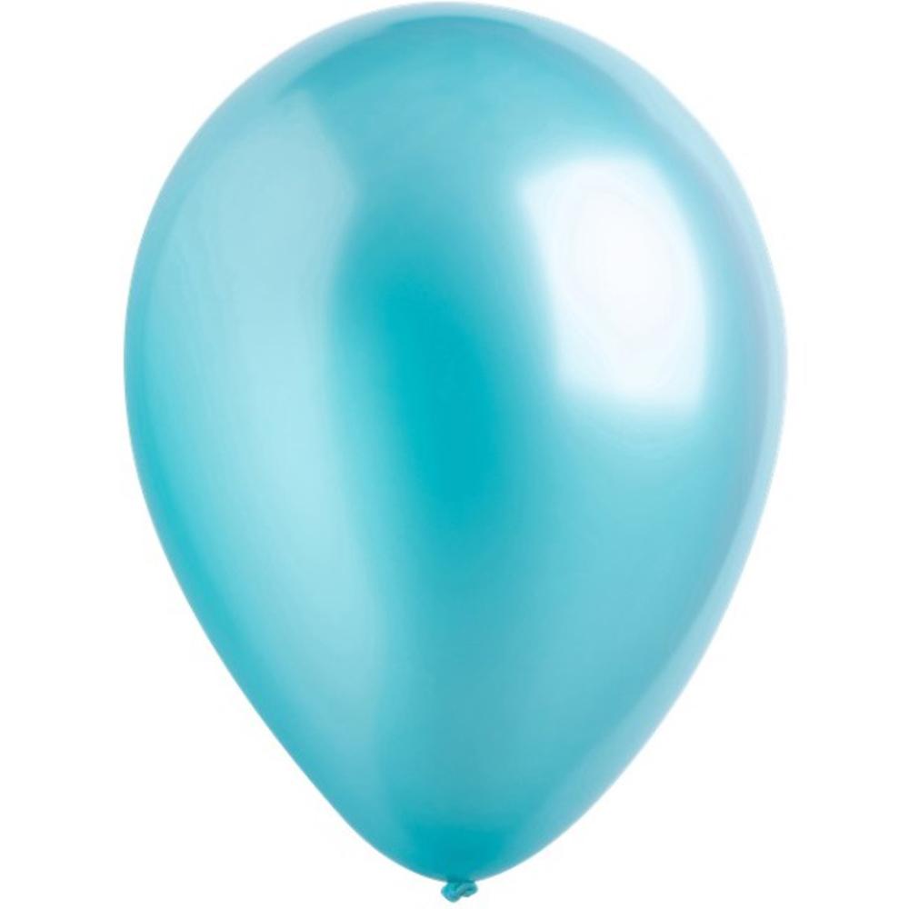 Caribbean Blue Pearlized Latex Balloons 11in, 50pcs Balloons & Streamers - Party Centre