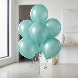 Robins Egg Blue Pearlized Latex Balloons 11in, 50pcs Balloons & Streamers - Party Centre