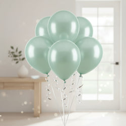 Mint Green Pearlized Latex Balloons 11in, 50pcs Balloons & Streamers - Party Centre
