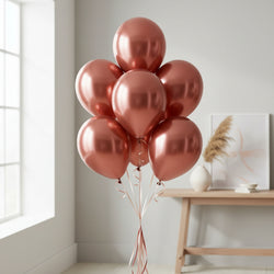 Rose Copper Satine Luxe Latex Balloons 11in, 50pcs Balloons & Streamers - Party Centre