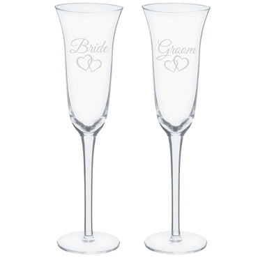 Bride & Groom Toasting Glasses 5.4oz Candy Buffet - Party Centre