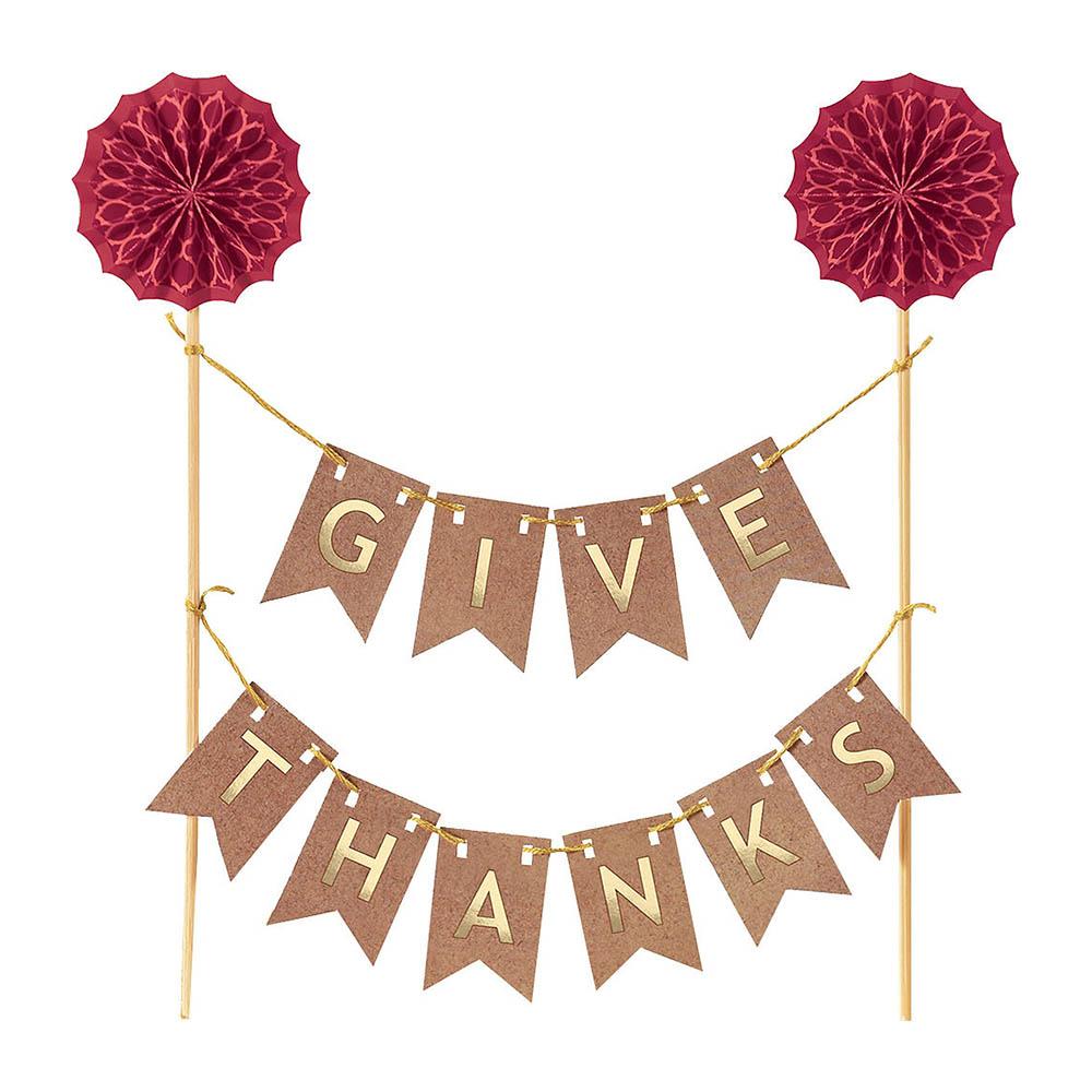 Give Thanks Pie Pennant Banner Picks 9in Party Accessories - Party Centre