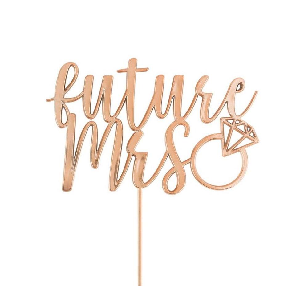 Future Mrs Blush Wedding Plastic Cake Topper Party Accessories - Party Centre