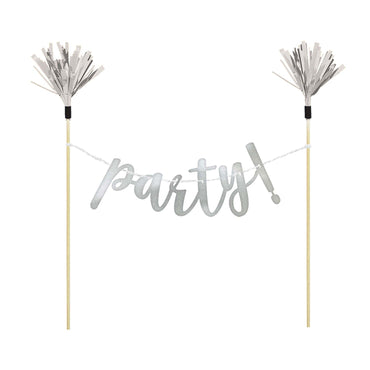 Party! Silver Cake Banner Party Accessories - Party Centre