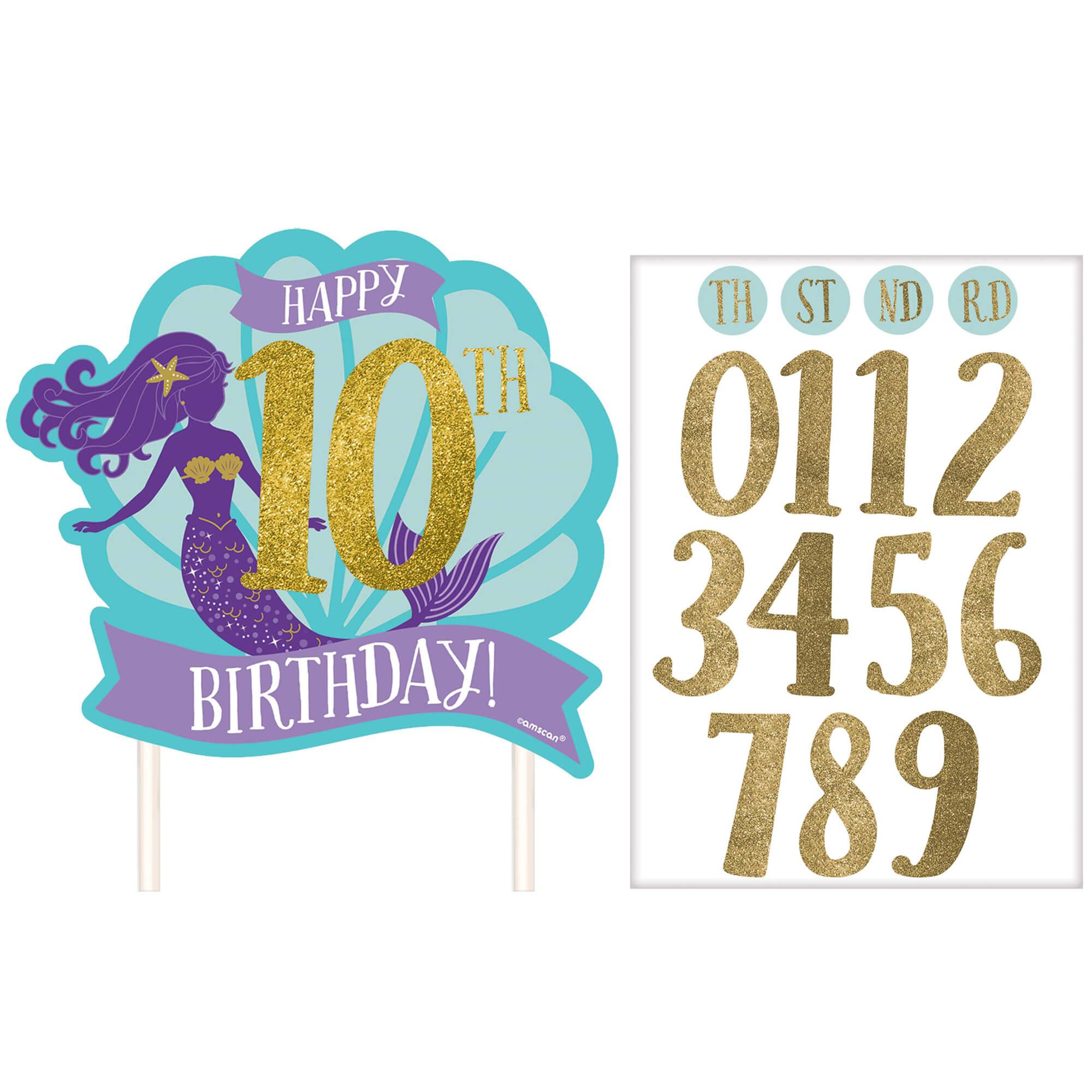 Mermaid Wishes Customizable Cake Topper Party Accessories - Party Centre