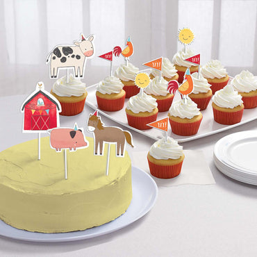 Barnyard Birthday Paper Topper Kit 12pcs Party Accessories - Party Centre