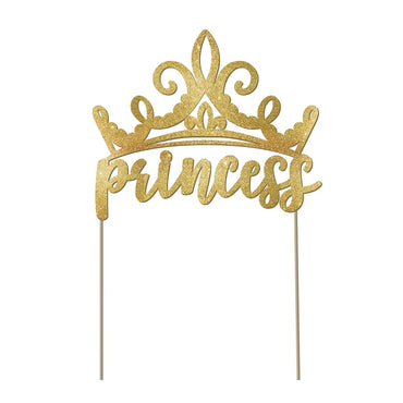 Disney Princess Once Upon A Time Glitter Cake Pick Decorations - Party Centre