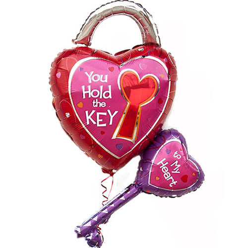 Key To My Heart Supershape Balloon 35in Balloons & Streamers - Party Centre