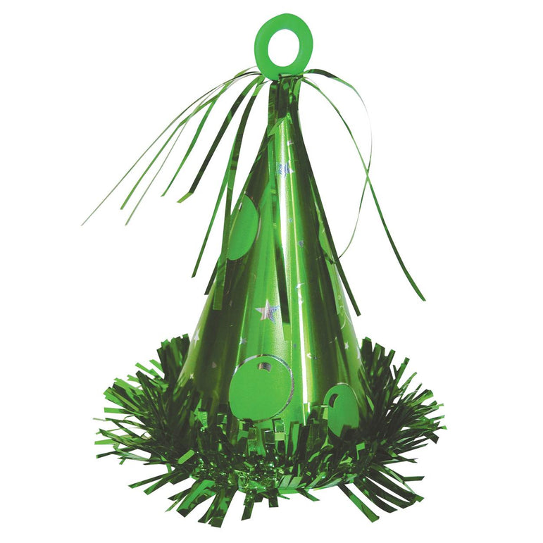 Green Party Hat Balloon Weight 6oz Balloons & Streamers - Party Centre