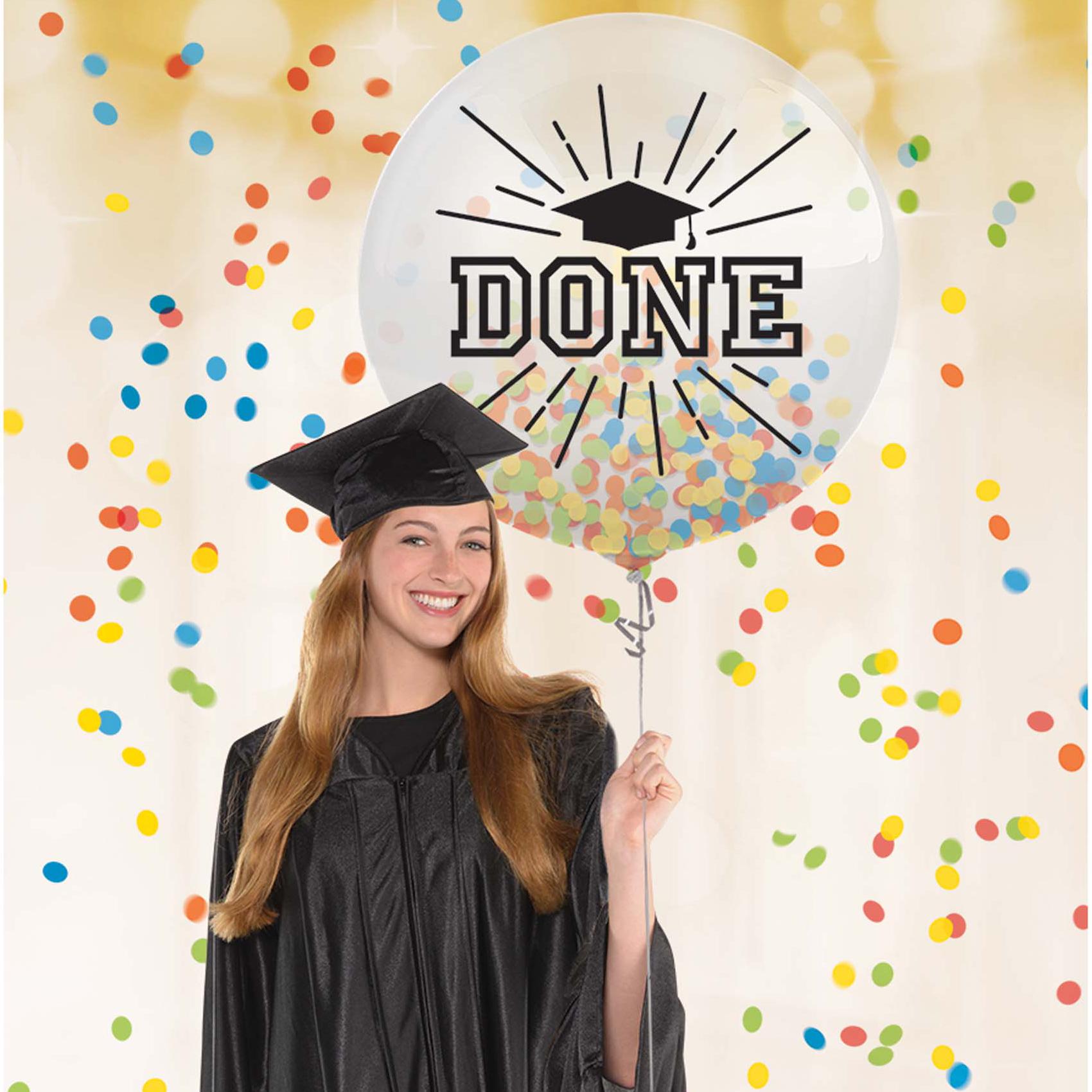 Grad Large Confetti Latex Balloon 24in Balloons & Streamers - Party Centre