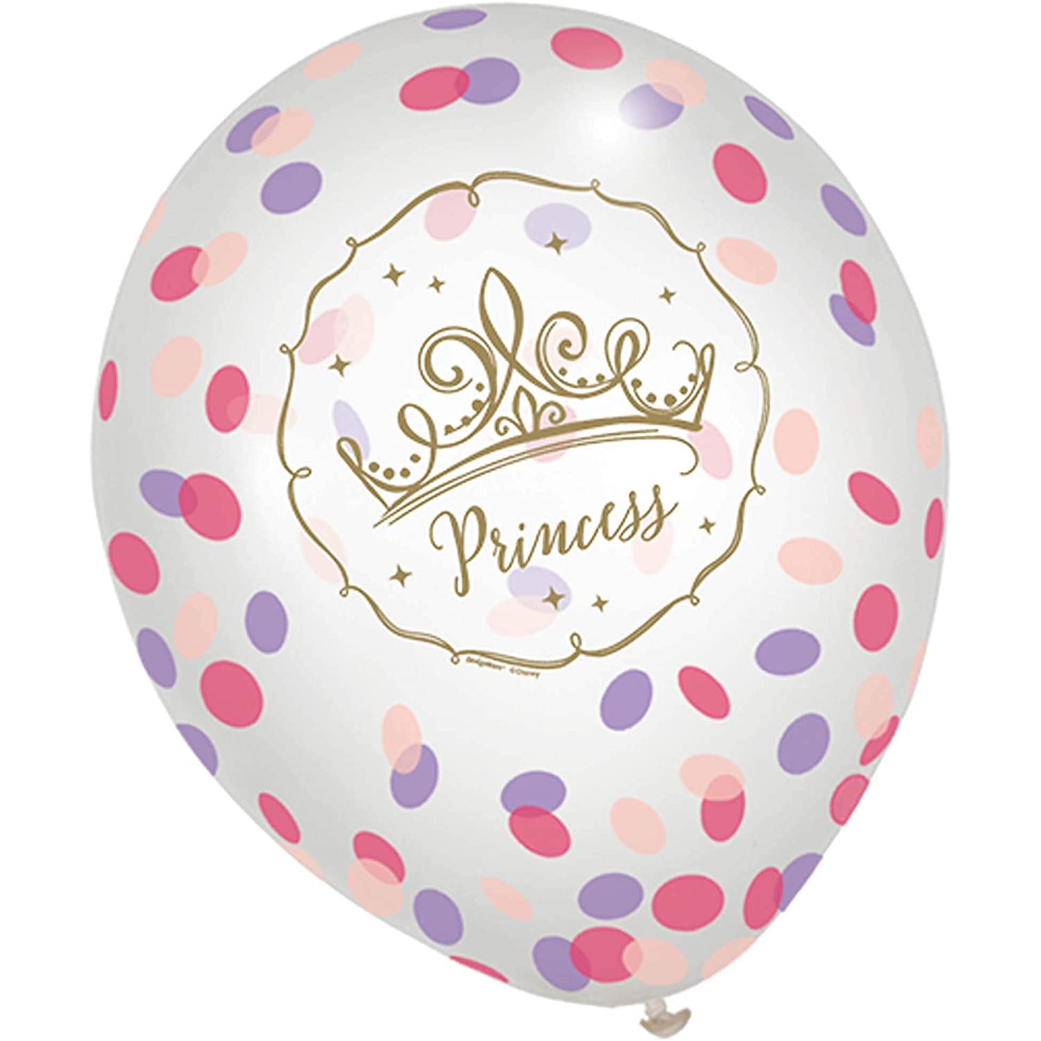 Disney Princess Latex Confetti Balloon 12in, 6pcs