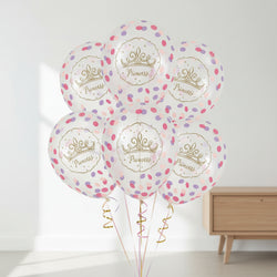 Disney Princess Latex Confetti Balloon 12in, 6pcs
