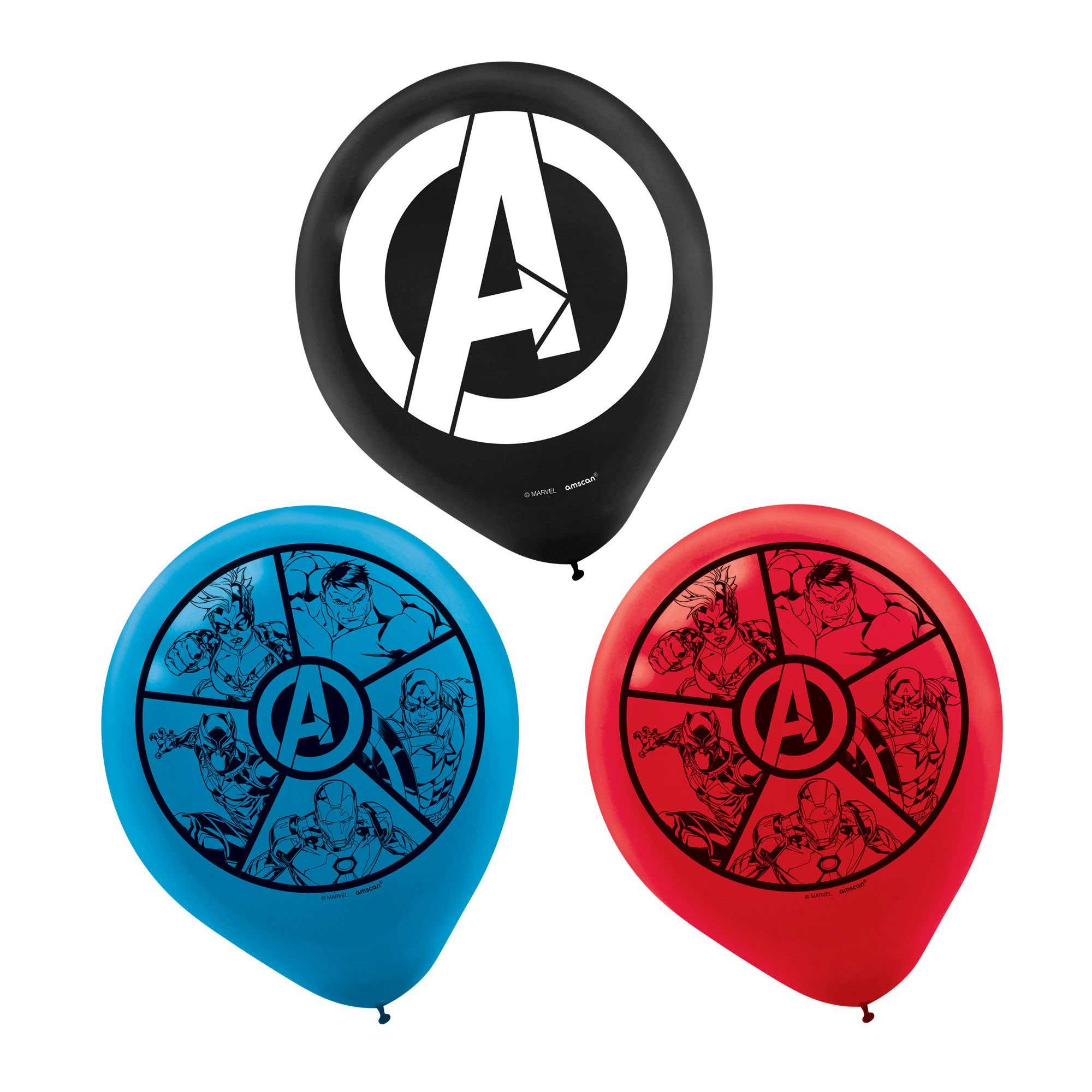 Avengers Powers Unite Printed Latex Balloon 12in, 6pcs Balloons & Streamers - Party Centre