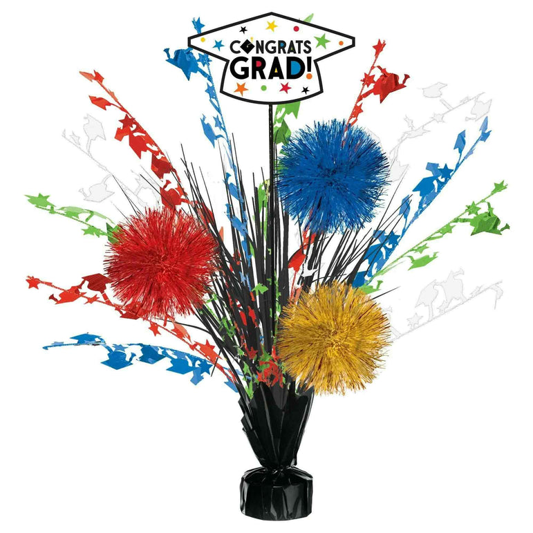Multi-Color Grad Tinsel Burst Centrepiece Foil 18in, 6pcs