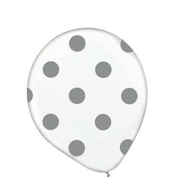 Dots Mixed Metallics Latex Balloons 12in, 20pcs Balloons & Streamers - Party Centre
