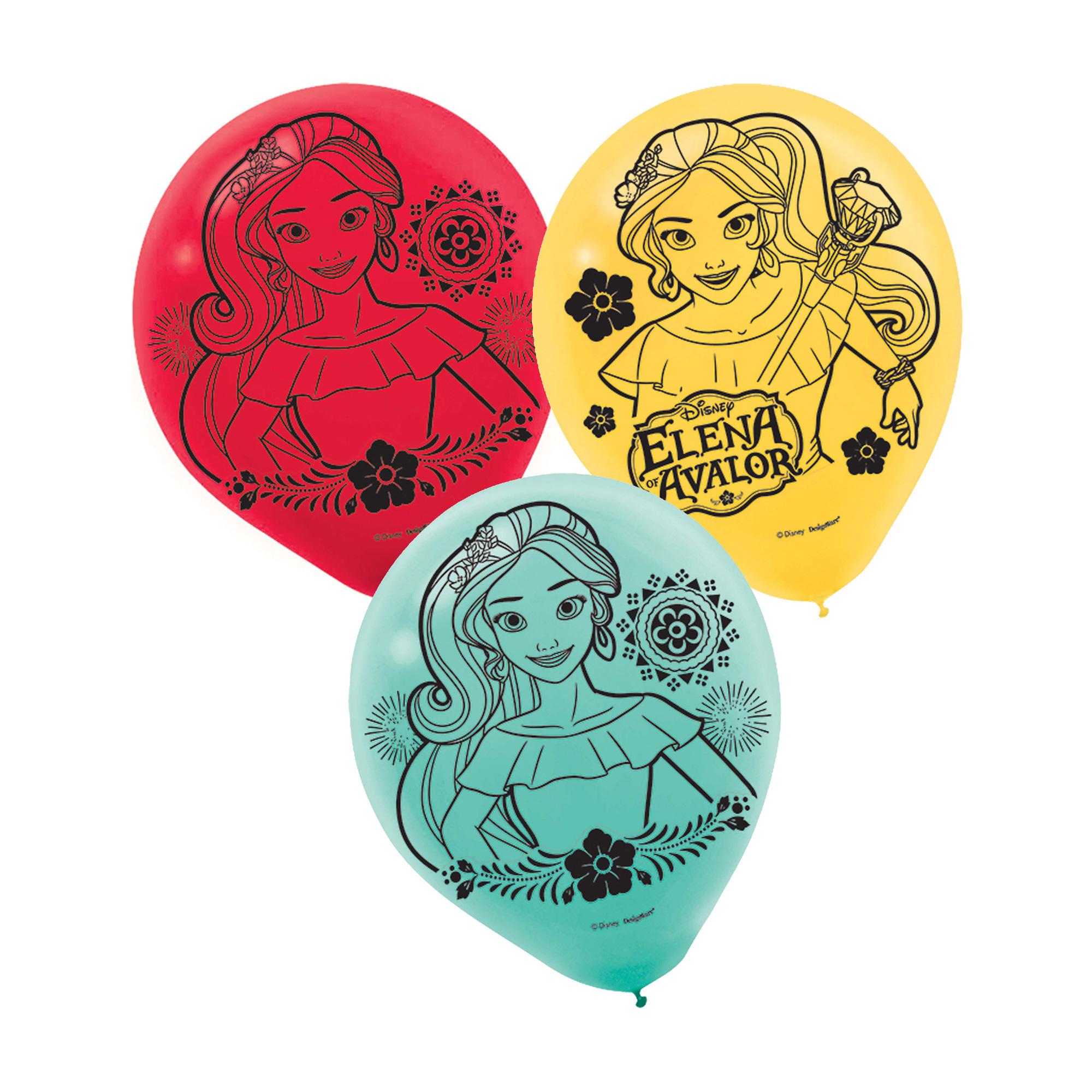 Elena Of Avalor Latex Balloons 12in, 6pcs Balloons & Streamers - Party Centre
