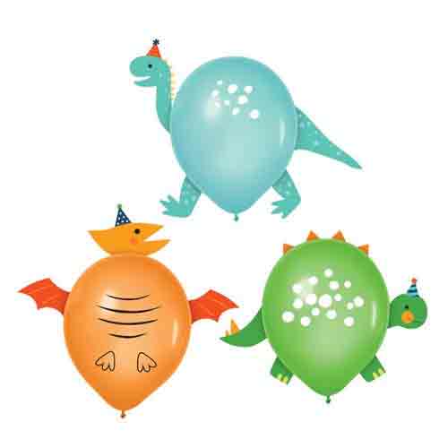 Dino-Mite Party Latex Balloons Kit 6pcs