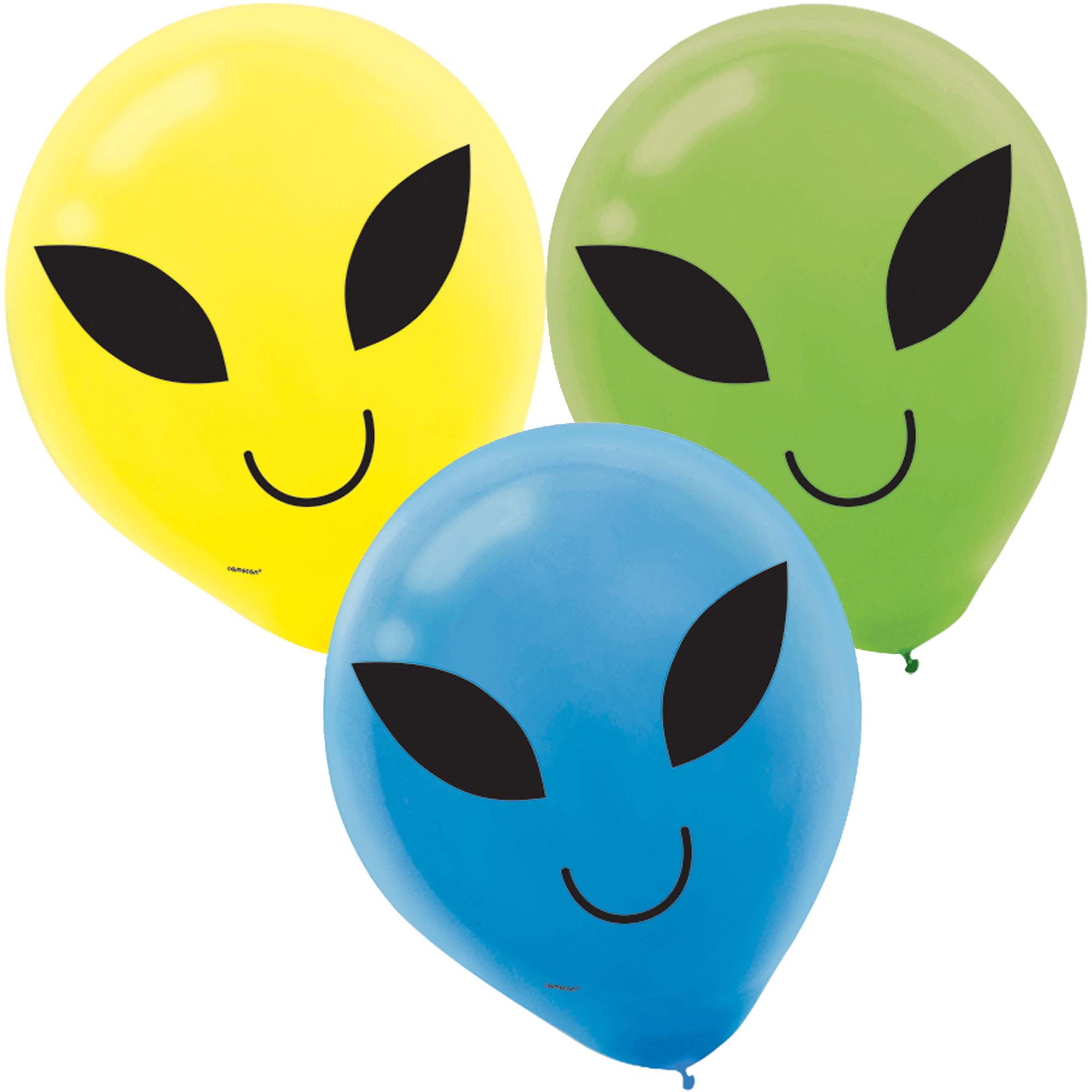 Blast Off Birthday Assorted Latex Balloons 12in, 15pcs Balloons & Streamers - Party Centre