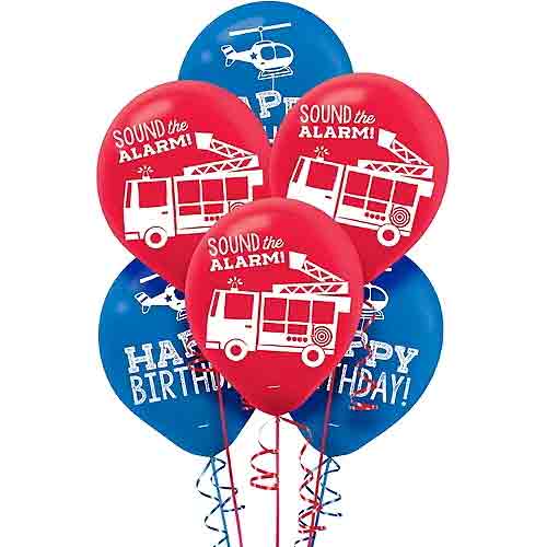 First Responders Printed Latex Balloons 12in, 6pcs