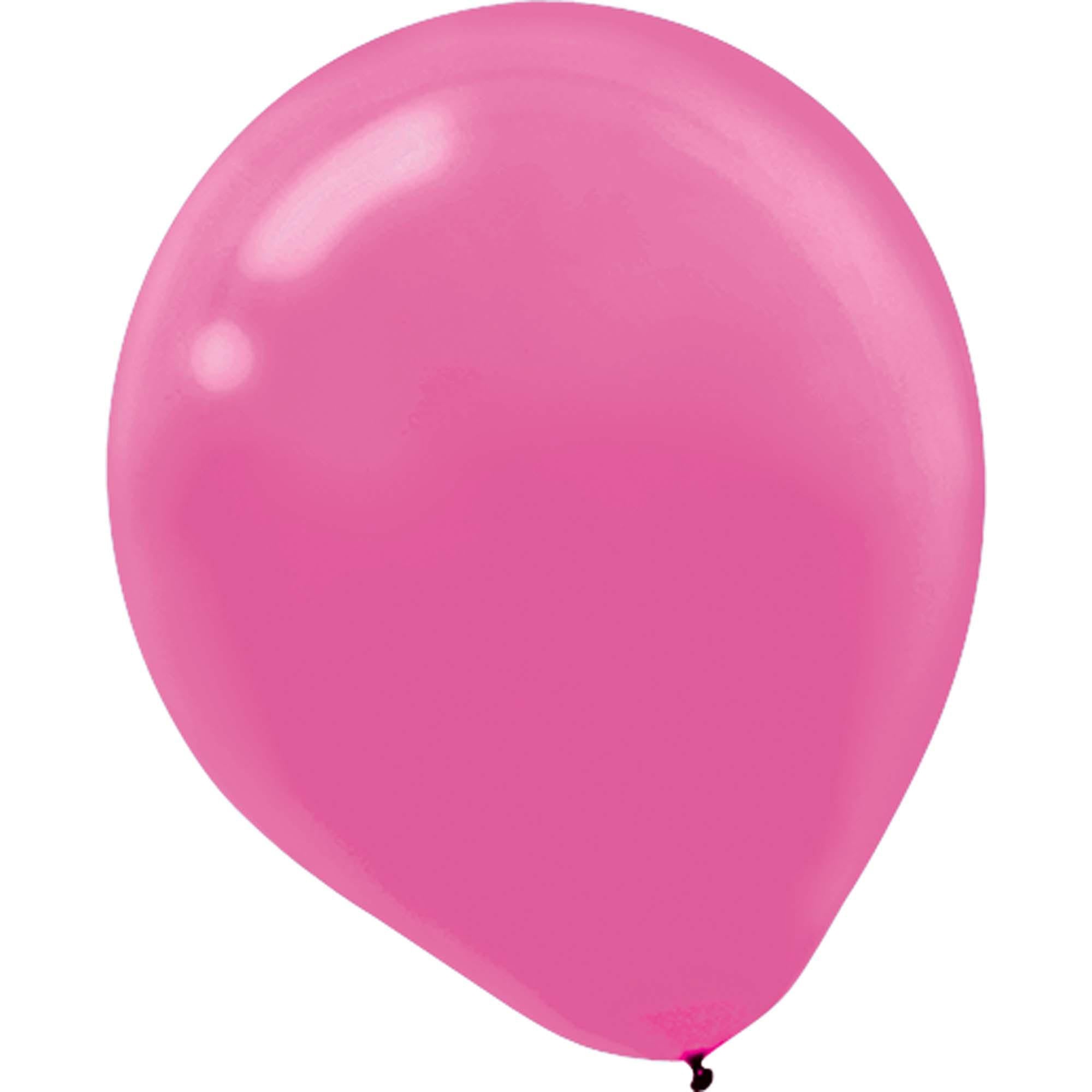 Bright Pink Latex Balloon 12in, 15pcs Balloons & Streamers - Party Centre