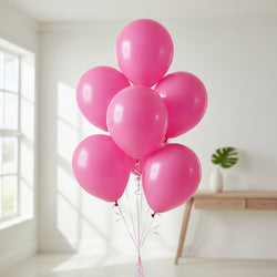 Bright Pink Latex Balloon 12in, 15pcs Balloons & Streamers - Party Centre