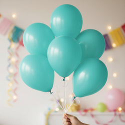 Robins Egg Blue Latex Balloon 12in, 15pcs Balloons & Streamers - Party Centre