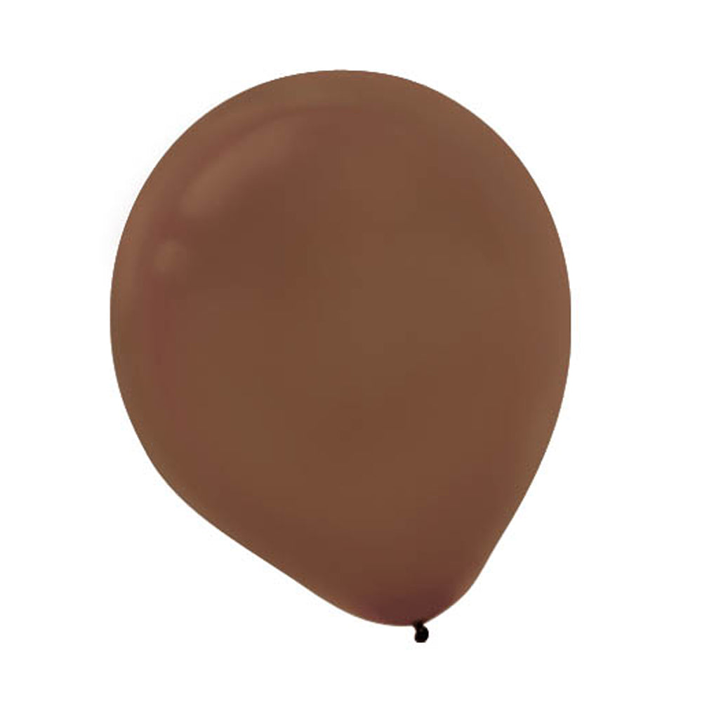 Chocolate Brown Balloons 12in, 15pcs Balloons & Streamers - Party Centre