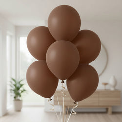 Chocolate Brown Balloons 12in, 15pcs Balloons & Streamers - Party Centre