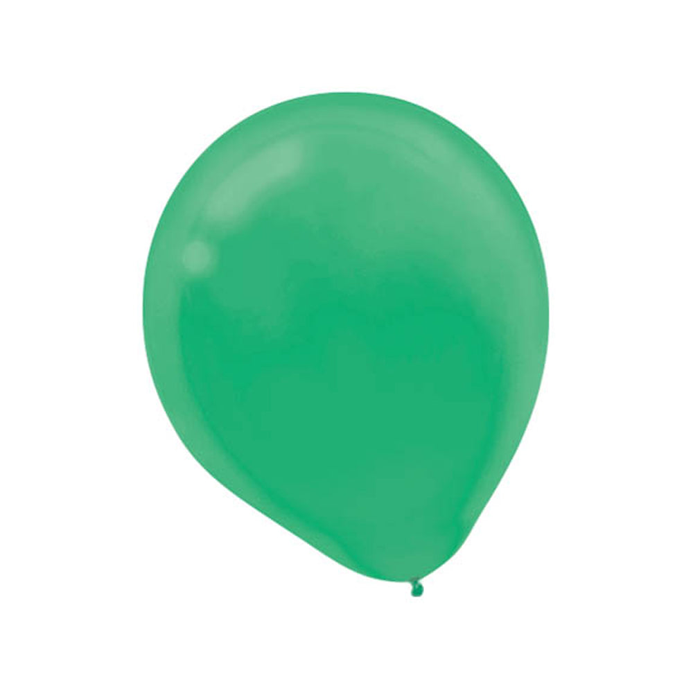 Festive Green Latex Balloons 12in, 15pcs Balloons & Streamers - Party Centre