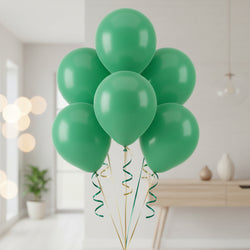 Festive Green Latex Balloons 12in, 15pcs Balloons & Streamers - Party Centre