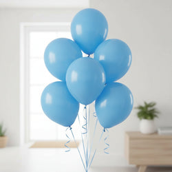 Powder Blue Latex Balloons 12in, 15pcs Balloons & Streamers - Party Centre