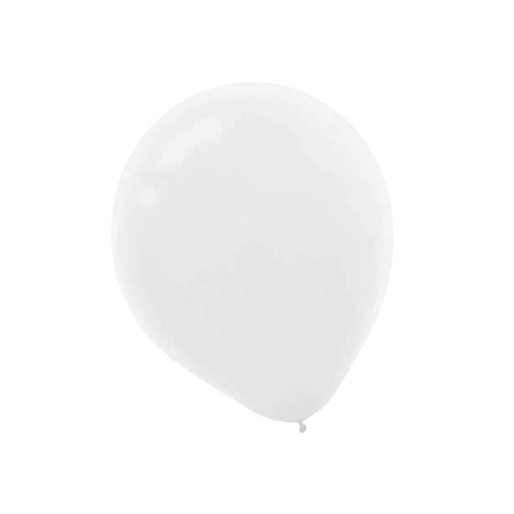 White Latex Balloons 12in, 15pcs Balloons & Streamers - Party Centre