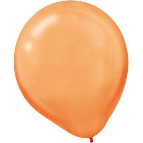 Orange Pearlized Latex Balloon 12in, 15pcs Balloons & Streamers - Party Centre