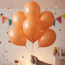 Orange Pearlized Latex Balloon 12in, 15pcs Balloons & Streamers - Party Centre