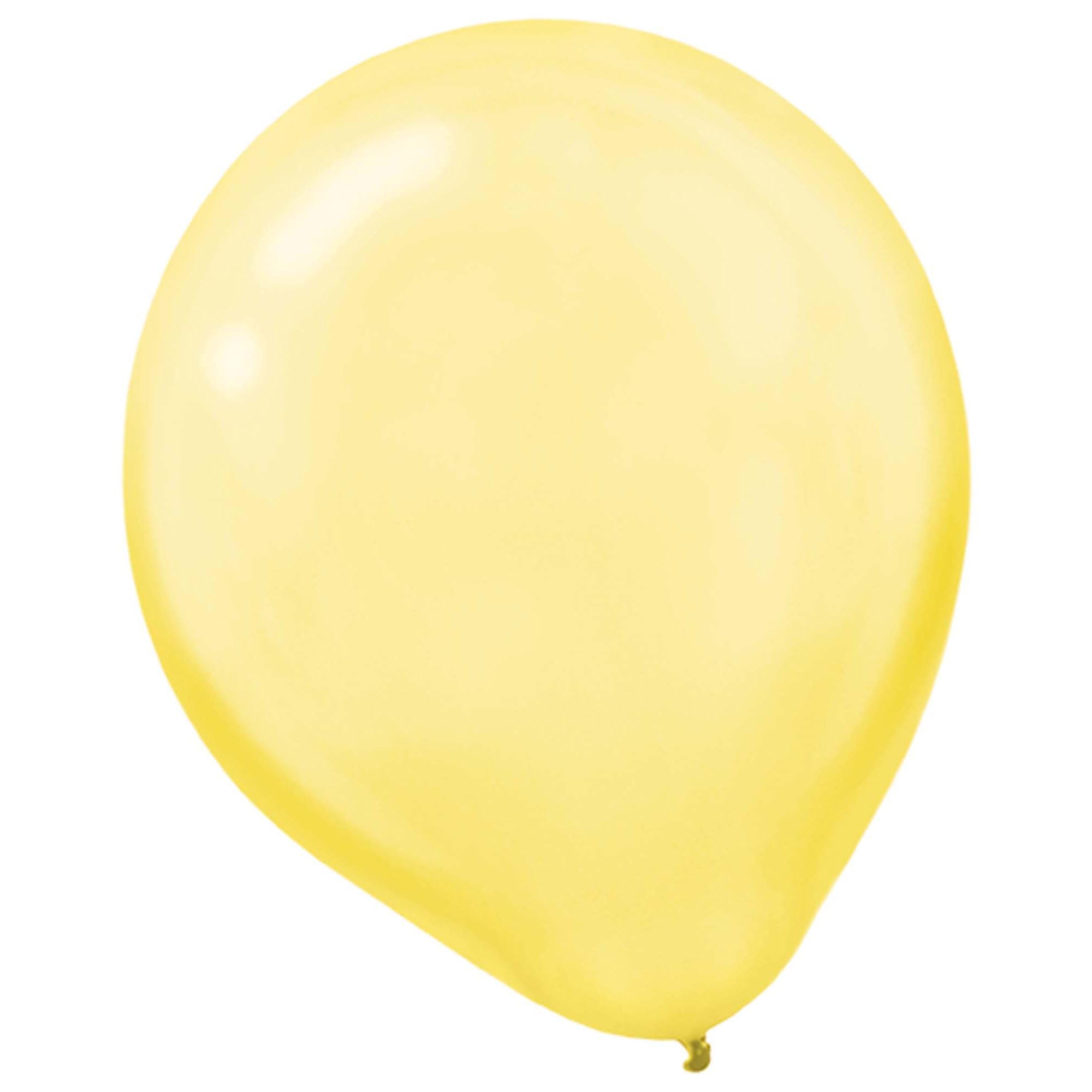 Yellow Pearlized Latex Balloon 12in, 15pcs Balloons & Streamers - Party Centre