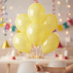 Yellow Pearlized Latex Balloon 12in, 15pcs Balloons & Streamers - Party Centre
