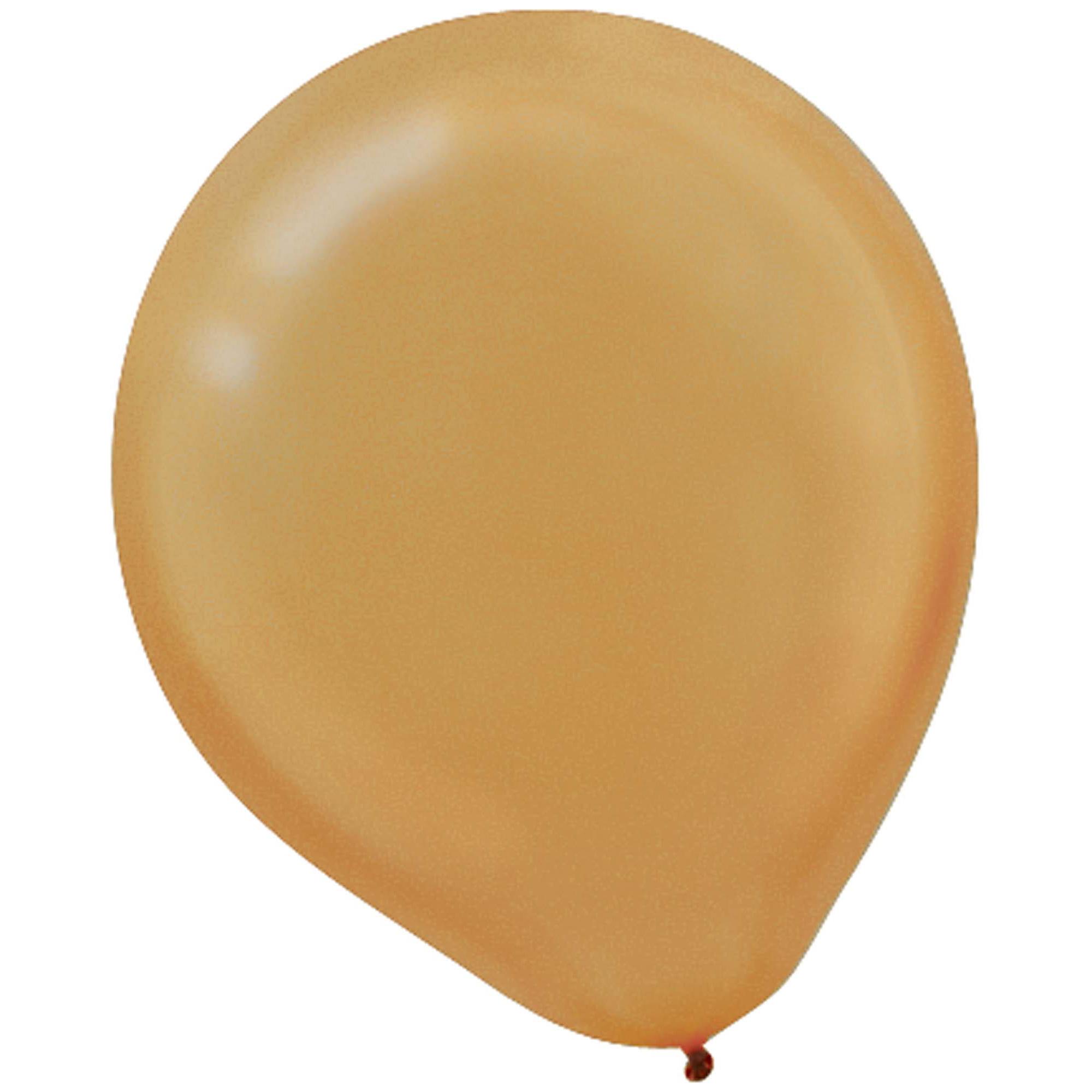 Gold Pearlized Latex Balloon 12in, 15pcs Balloons & Streamers - Party Centre