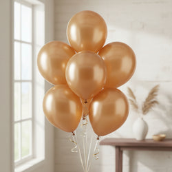 Pearl Gold Pearlized Latex Balloons 12in, 10pcs Balloons & Streamers - Party Centre