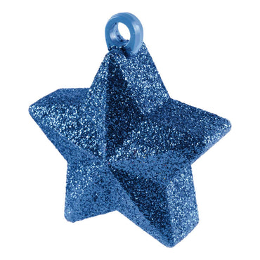 Glitter Star Blue Balloon Weight Balloons & Streamers - Party Centre