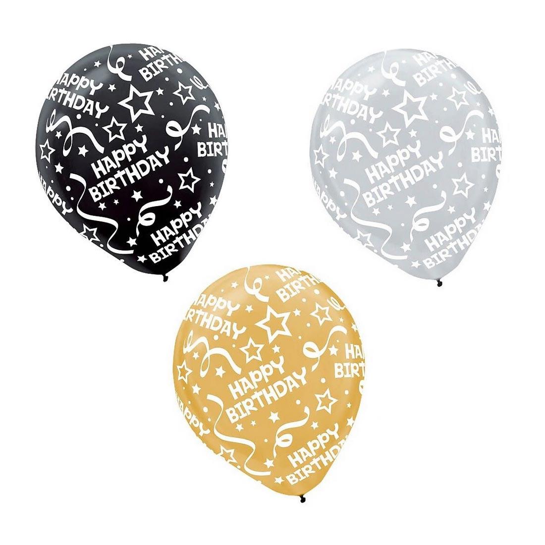 Birthday Confetti Assorted Printed Latex Balloons 20pcs Balloons & Streamers - Party Centre