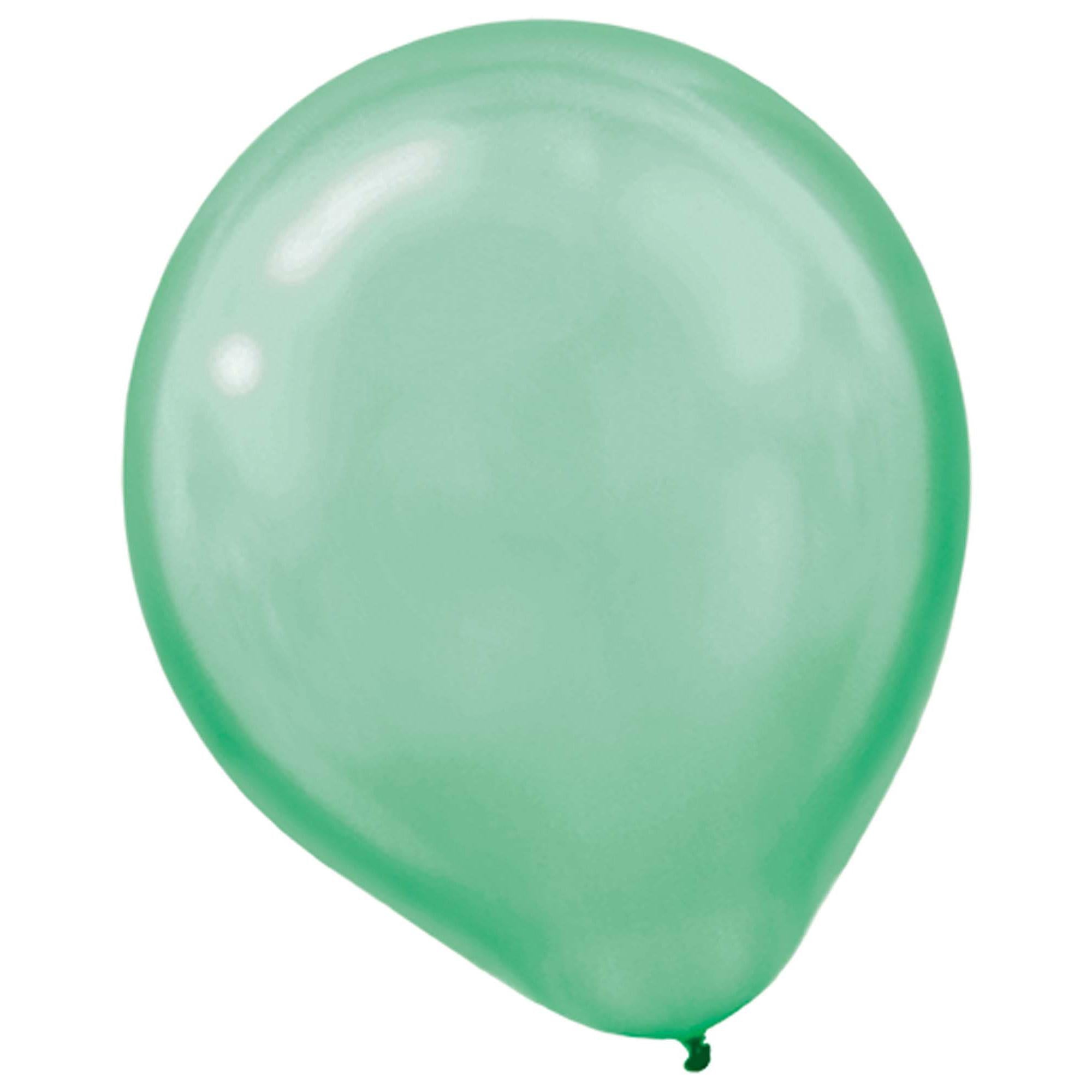 Festive Green Pearl Latex Balloons 12in, 100pcs Balloons & Streamers - Party Centre