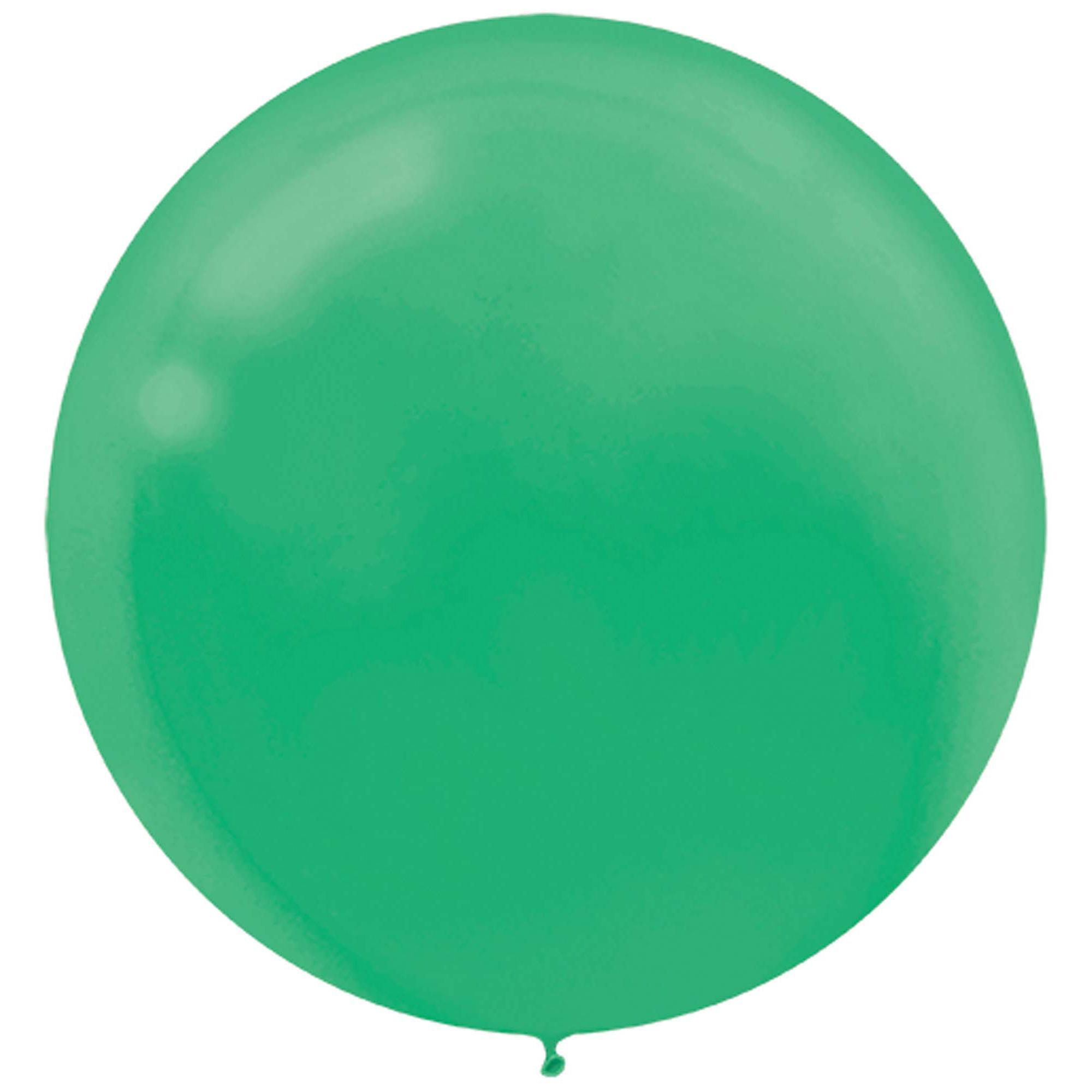 Festive Green Latex Balloons 24in, 4pcs Balloons & Streamers - Party Centre