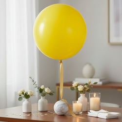 Yellow Sunshine Latex Balloon 24in, 4pcs Balloons & Streamers - Party Centre