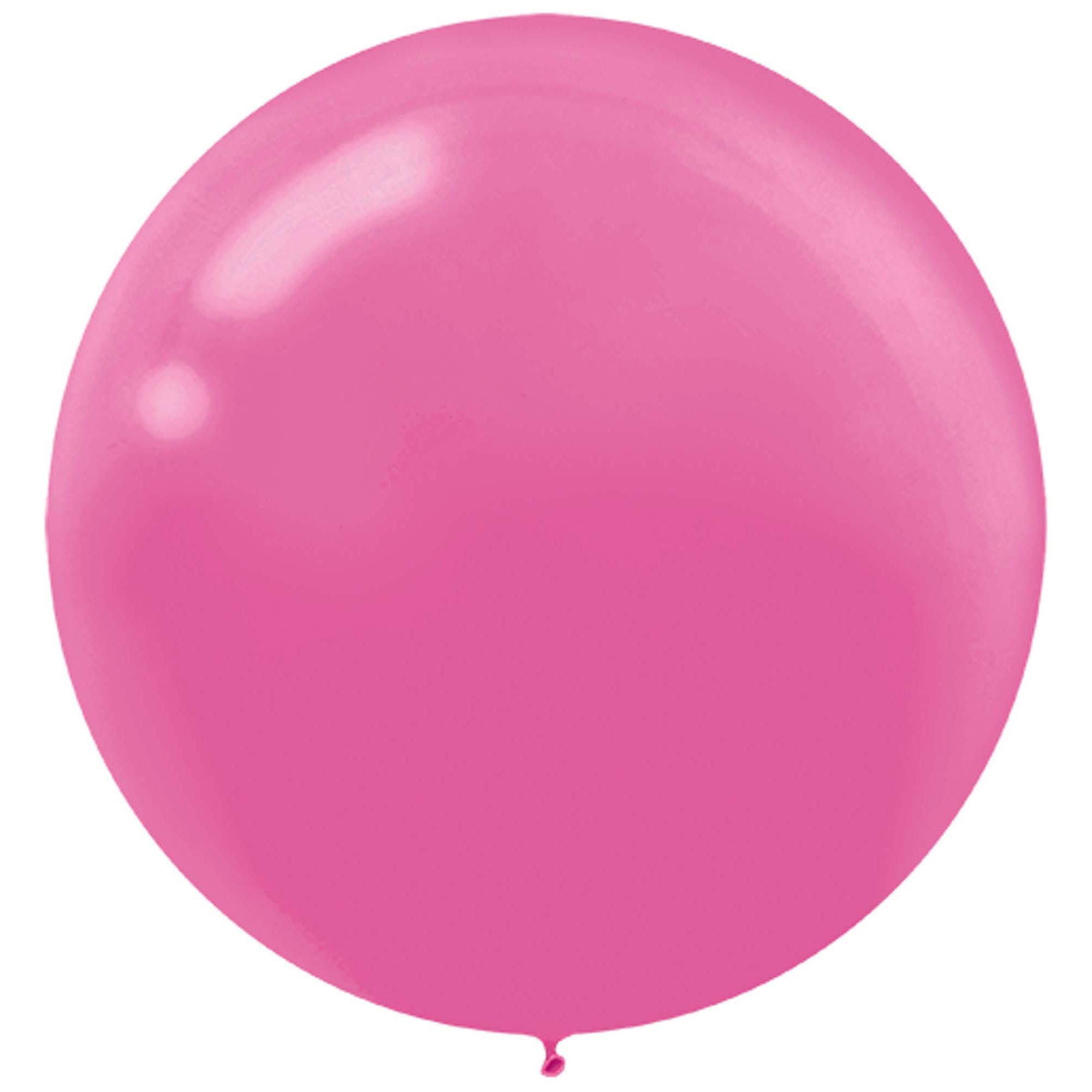 Bright Pink Latex Balloon 24in, 4pcs Balloons & Streamers - Party Centre