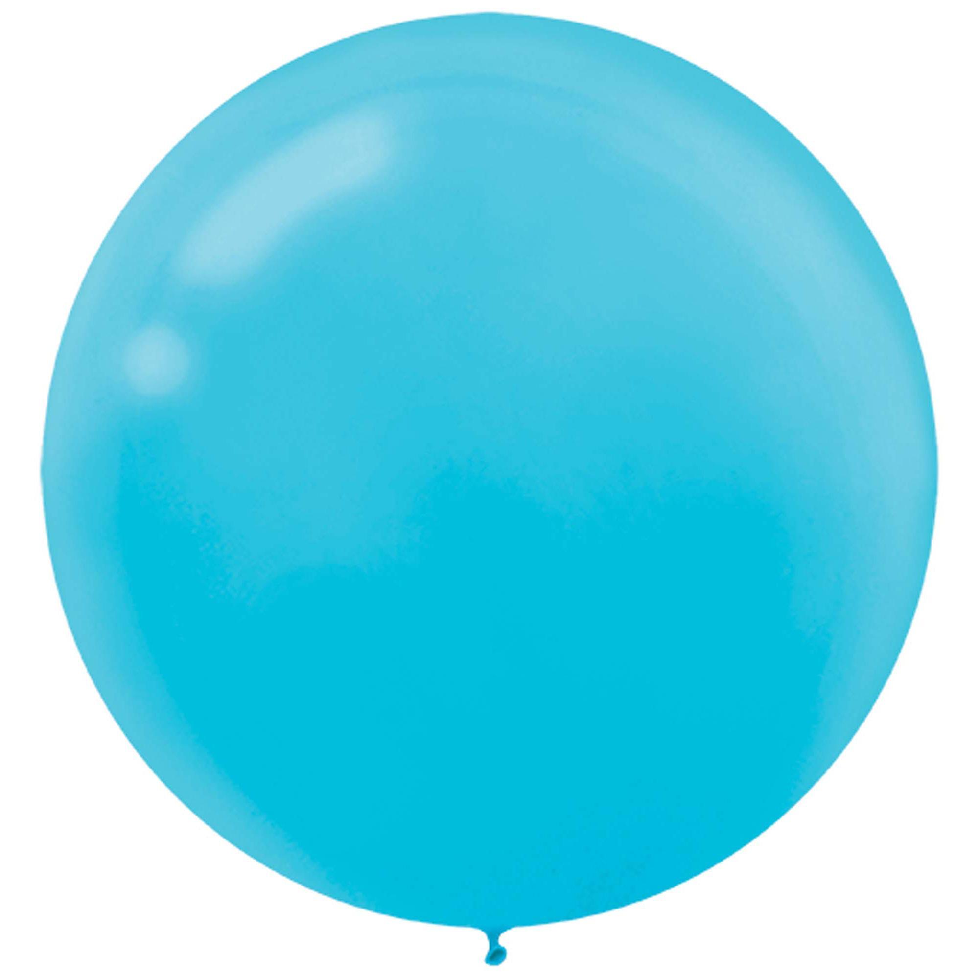 Caribbean Blue Latex Balloon 24in, 4pcs Balloons & Streamers - Party Centre
